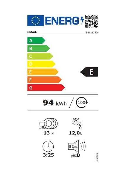 Bm 313 Ig 3 Program E Enerji Sınıfı Bulaşık Makinesi