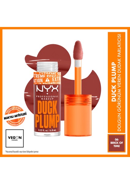 Nyx Professional Makeup Duck Plump Dolgun Görünüm Veren Dudak Parlatıcısı - 06 Brick Of Time