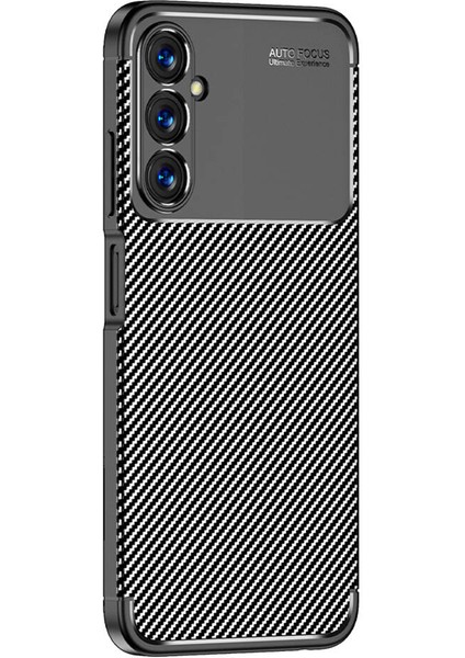 Case 4u Galaxy A05S Kılıf Rugged Armor Karbon Desenli Silikon Arka Kapak Siyah