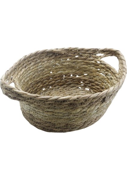 Çok Amaçlı Yassı Rattan Hasır Sepet Küçük Boy