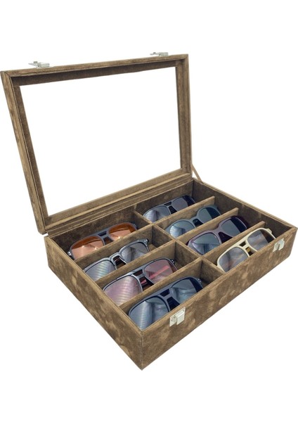 8'li Alkantara KahveGözlük Kutusu