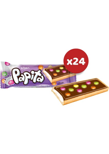 Papita Sütlü Çikolata Kaplı 33 gr x 24