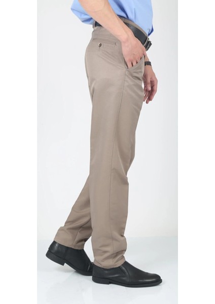 Erkek Kahve Klasik Keten Pantolon Büyük Beden Rahat Kalıp Baba fiyatları