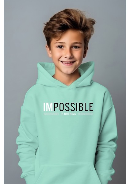 Erkek Çocuk White Impossıble Baskılı Oversize Sweatshirt