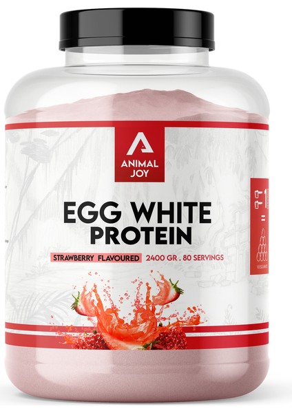 Animal Joy Egg White Protein Tozu Çilek Aromalı 2400 gr