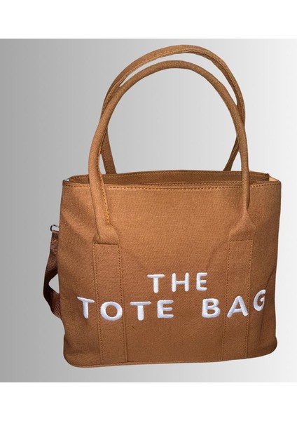Kadın Camel The Tote Bag Çift Fermuar Gözlü Çanta