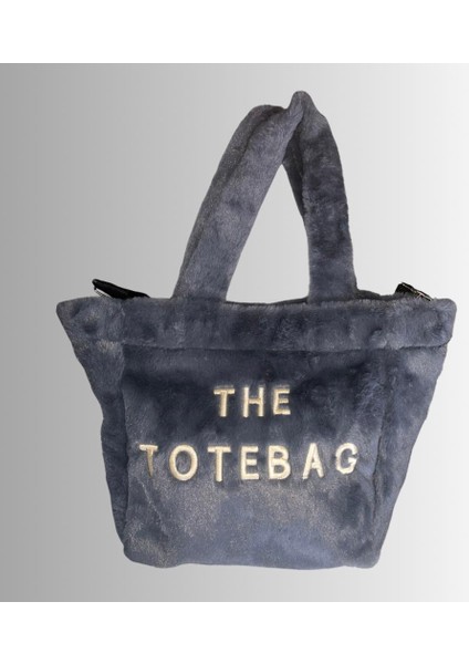 Kadın Gri Peluş The Tote Bag Çanta
