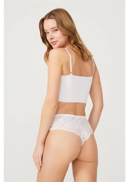 Dantelli Transparan Kadın Brezilya KÜLOT-6076-BEYAZ fiyatları