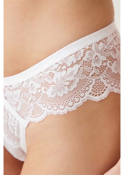 Dantelli Transparan Kadın Brezilya KÜLOT-6076-BEYAZ modelleri