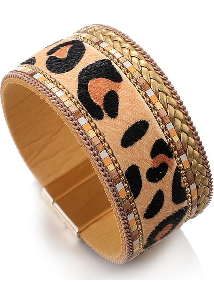No.30 Boyutu Flashbuy Punk Leopar Deri Bilezikler Wome Için Moda Yılan Derisi Baskı Geniş Wrap Bilezik Parti Takı Hediye Sıcak Satış (Yurt Dışından)