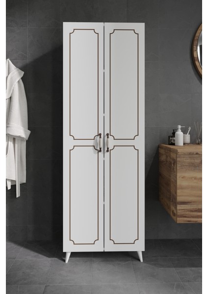 2 Kapaklı 5 Bölmeli Geniş Çok Amaçlı Banyo Dolabı - Tamamı 1. Kalite Mdf modelleri