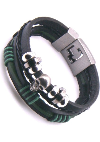 Platin Kaplama Yeni Stil 2021! Trendy Kahverengi Deri Bilezikler Erkekler Toka Çok Katmanlı Örgülü Halat Bilezikler Erkek Kadın Bilezikler Takı (Yurt Dışından)