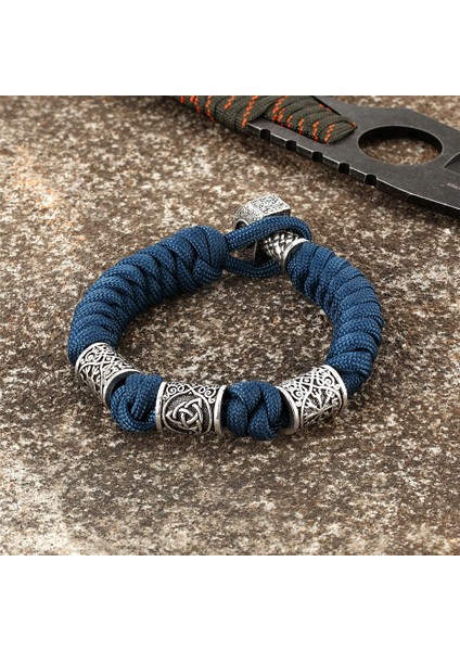 19CM Tarzı Kamuflaj Kırmızı Punk Paracord Halat Hayatta Kalma Bilezikler Erkekler Muska Pusula Trinity Runes Boncuk Iskandinav Viking Bileklik Vegvisir Iskandinav Takı (Yurt Dışından) modelleri