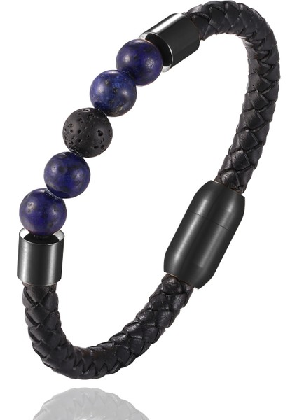 19CM Tarzı Stel-21 Özel Oyulmuş Isim Bilezik Erkekler Kadınlar Için Tek Deri Boncuk Braclet Punk Siyah Altın Paslanmaz Çelik Boncuklu Bilezikler (Yurt Dışından)