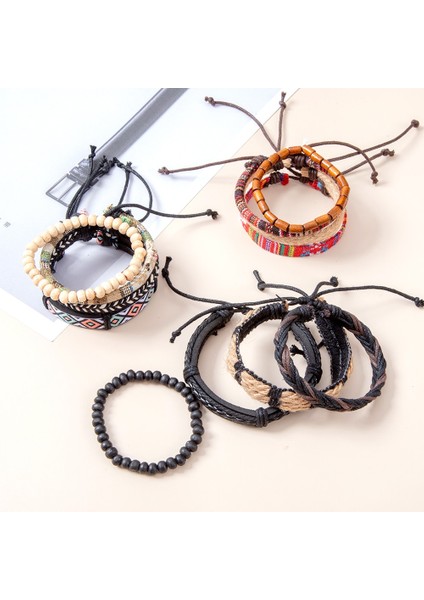 Ayarlanabilir Stil A36 Eif Dock Örgülü Wrap Siyah Gotik Kafatası Deri Erkekler Için Bilezikler Vintage Korsan Yıldız Charm El Yapımı Etnik Tribal Bileklikler (Yurt Dışından) indirimleri
