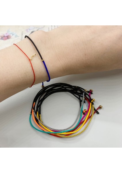 24-26CM Tarzı Tavus Kuşu Yeşili Aızhcraft Estetik 2-Renk Tibet El Yapımı Ince Dokuma Halat Bilezik Kadın Erkek Aşk Şanslı Charm Shambala Takı Hediye Boho (Yurt Dışından)