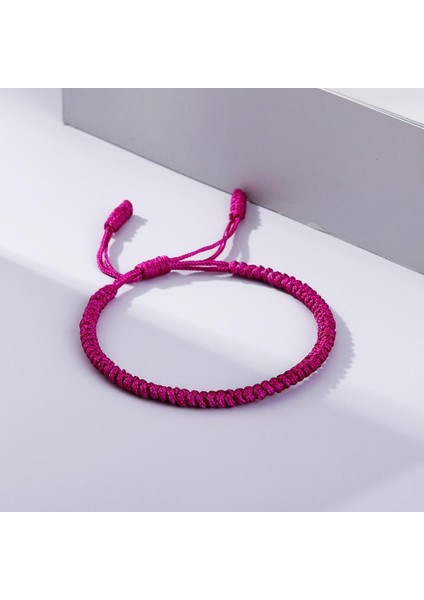 Mor Şanslı Kırmızı Naylon Ip Bilezik Tibet Budist Handwoven Örgülü Halat Knot Bilezikler Namaz Charm Takı Lover Bileklikler (Yurt Dışından)