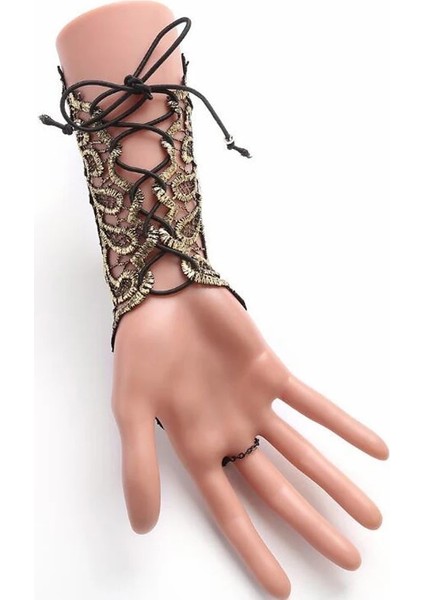 Resim Olarak Kadın Bilezik Vintage Sineklik Elbise Eldiven Oymalı Işlemeli Dantel Parmaksız Bilezik Criss Çapraz Dantel Up Steampunk (Yurt Dışından) modelleri