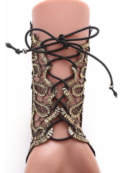 Resim Olarak Kadın Bilezik Vintage Sineklik Elbise Eldiven Oymalı Işlemeli Dantel Parmaksız Bilezik Criss Çapraz Dantel Up Steampunk (Yurt Dışından) fırsatları