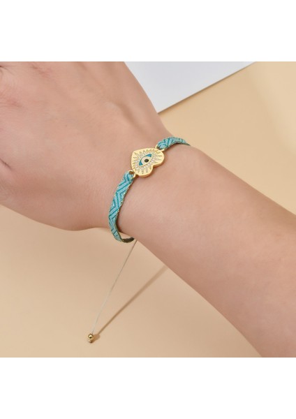 QQ338 Zmzy Ispanya Fransa Kadınlar Bohem Tarzı Kristal Kalp Bilezik Vintage Renkli El Halat Bilezik Dokuma Dokuma Bilezik Femme (Yurt Dışından) modelleri