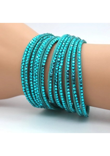 No.3 Boyutu Xqnı Düğün Takı Kristal Deri Bilezikler Moda Mozaik Turuncu Rhinestone Claarm Kadın Bilezikler (Yurt Dışından)
