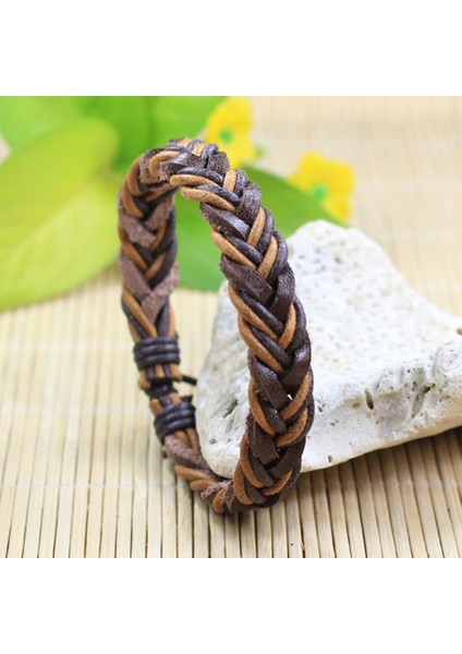 No.6 Boyutu 2 Adetlot Aşıklar Wrap Dokuma Moda El Yapımı Hakiki Deri Bilezikler Erkek Kadın Etnik Kabile Bilekliği Kadın Bilezik Erkek (Yurt Dışından)