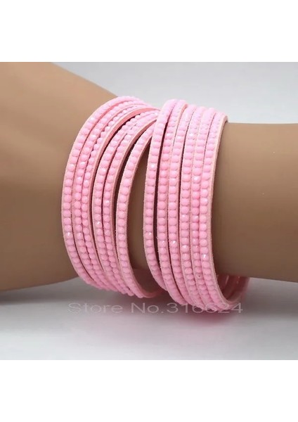 No.9 Boyutu Xqnı Düğün Takı Kristal Deri Bilezikler Moda Mozaik Turuncu Rhinestone Claarm Kadın Bilezikler (Yurt Dışından)