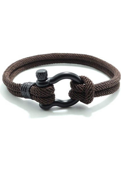 18CM Tarzı Kahverengi Siyah Şık Adam Bilezik 4mm Şanslı Halat Braclet Homme Erkek Arkadaşı Için Aşk Hediyesi Açık Hayatta Kalma Brazalete Pulseira Masculina Takı (Yurt Dışından)