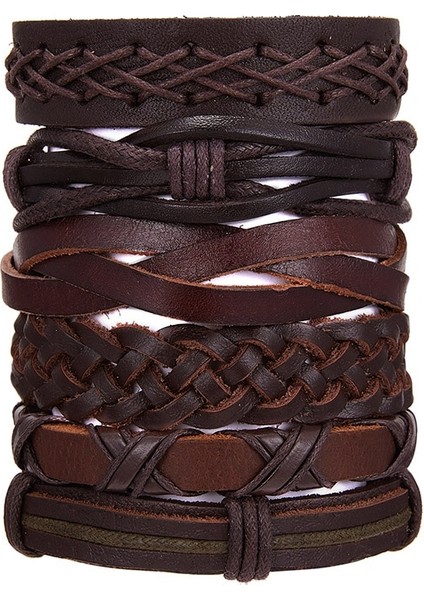 19-28CM Tarzı Kahverengi 1 Takım Vintage Deri Örgülü Kadınlar Için Bilezikler Punk Incil Deri Bileklik Erkek Bileklik Wrap Erkekler Takı 6 Renkler (Yurt Dışından)