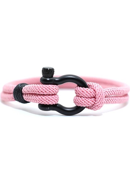 21CM Tarzı Pembe Siyah Şık Adam Bilezik 4mm Şanslı Halat Braclet Homme Erkek Arkadaşı Için Aşk Hediyesi Açık Hayatta Kalma Brazalete Pulseira Masculina Takı (Yurt Dışından)