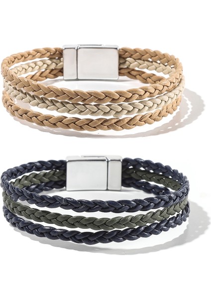 SF404 Wybu Akra Bilezik ile Kadınlar Için Renkli Taş Deri Wrap Şifa Boncuk Bilezik Megnet Snap Boho Braclet Femme Takı (Yurt Dışından)
