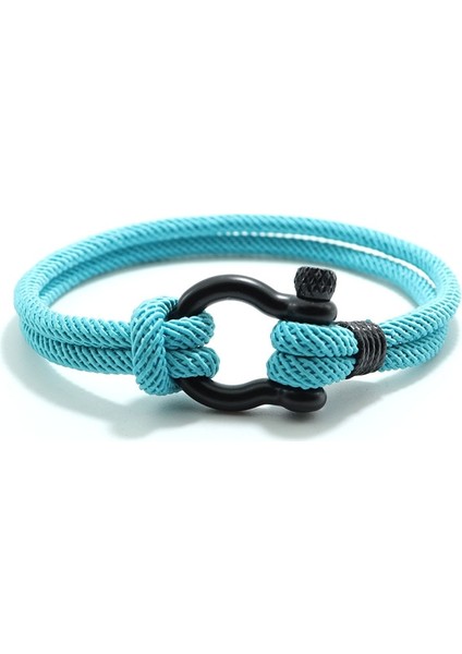 19CM Tarzı Gök Mavisi Siyah Şık Adam Bilezik 4mm Şanslı Halat Braclet Homme Erkek Arkadaşı Için Aşk Hediyesi Açık Hayatta Kalma Brazalete Pulseira Masculina Takı (Yurt Dışından)