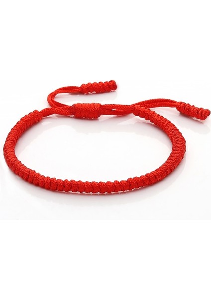Kırmızı 2 Etnik Tibet Buda Dokuma Muska Renkli Bilezik ve Bilezik Kadın Erkek El Yapımı Halat Buda Charm Bilezik Arkadaş Hediye (Yurt Dışından)