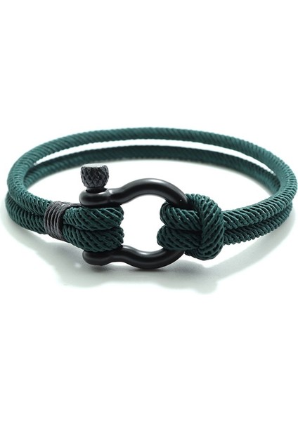 18CM Tarzı Yeşil Siyah Şık Adam Bilezik 4mm Şanslı Halat Braclet Homme Erkek Arkadaşı Için Aşk Hediyesi Açık Hayatta Kalma Brazalete Pulseira Masculina Takı (Yurt Dışından)