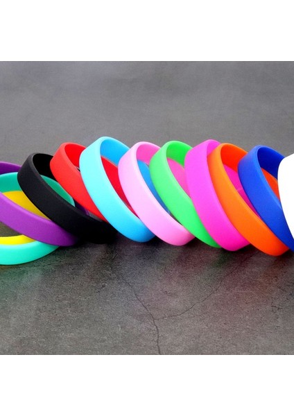 Çevre 18CM Tarzı Pembe 2 Parça Set Kırmızı Siyah Boş Spor Bileklik Erkek Kadın Çocuk Kauçuk Silikon Bilezik Adam Hediye Takı Için (Yurt Dışından) modelleri