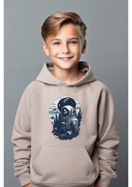 Erkek Çocuk Astronot Baskılı Oversize Sweatshirt modelleri