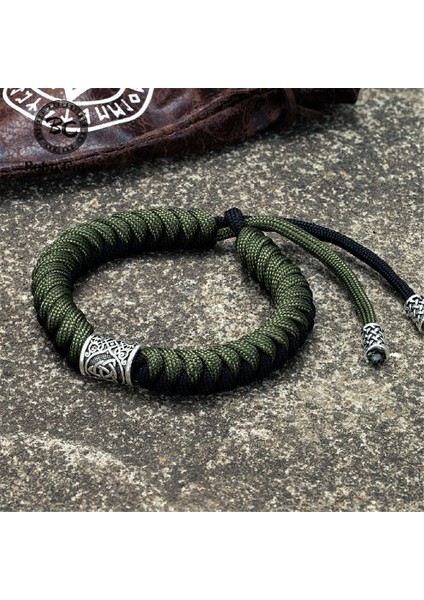 Kırmızı Iskandinav Vikings Runes Boncuk Bilezik Erkekler Tılsım Valknut El Yapımı Paracord Halat Bileklik Muska Kamp Survival Takı Hediyeler (Yurt Dışından)