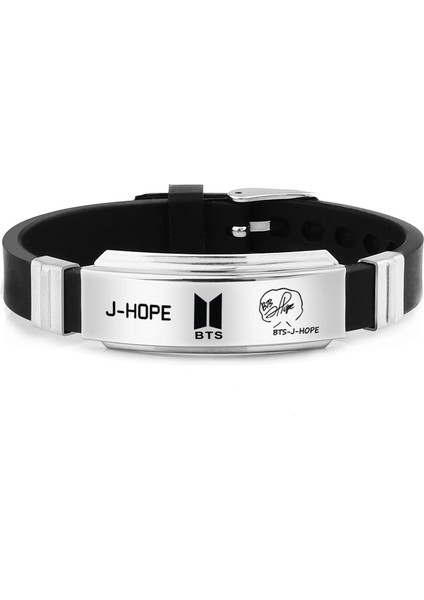 150CM Ila 250CM Stili J-Hope 2021 Yeni Güney Kore BTS-098 Siyah Silikon Bileklik Bileklik Moda Basit Aksesuarlar Ziyafet Takı Hediyeler Günlük Giyim Hediye (Yurt Dışından)