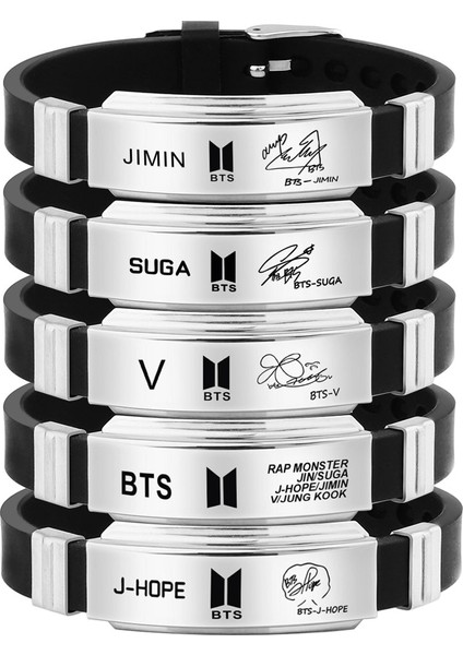 150CM Ila 250CM Stili J-Hope 2021 Yeni Güney Kore BTS-098 Siyah Silikon Bileklik Bileklik Moda Basit Aksesuarlar Ziyafet Takı Hediyeler Günlük Giyim Hediye (Yurt Dışından) fiyatları