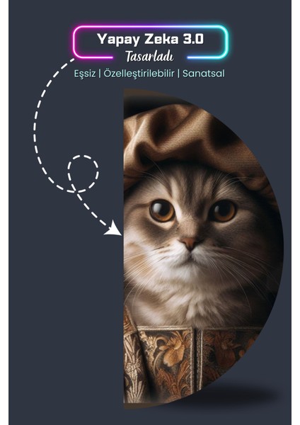 Pi Papers British Kedi Poster, Yapışkansız Premium Baskı Statik Poster, British Shorthair, Yapay Zeka Tasarım