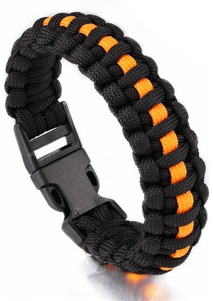 Sarı Açık Kamp Bilezikler Erkekler Acil Pulseras Plastik Toka Örgülü Kobra Acil Hayatta Kalma Halatı Paracord Bileklik Takı (Yurt Dışından)