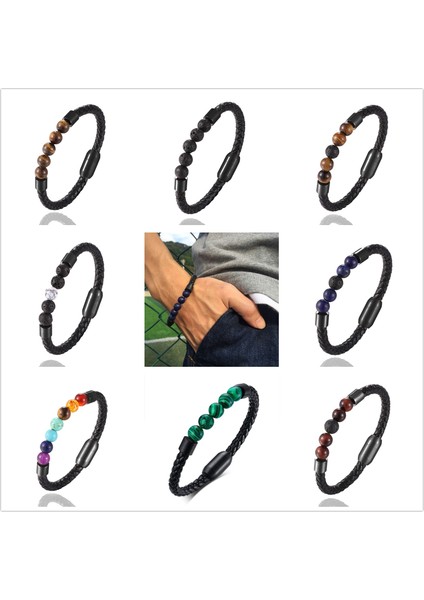21CM Tarzı Stel-12 Özel Oyulmuş Isim Bilezik Erkekler Kadınlar Için Tek Deri Boncuk Braclet Punk Siyah Altın Paslanmaz Çelik Boncuklu Bilezikler (Yurt Dışından)
