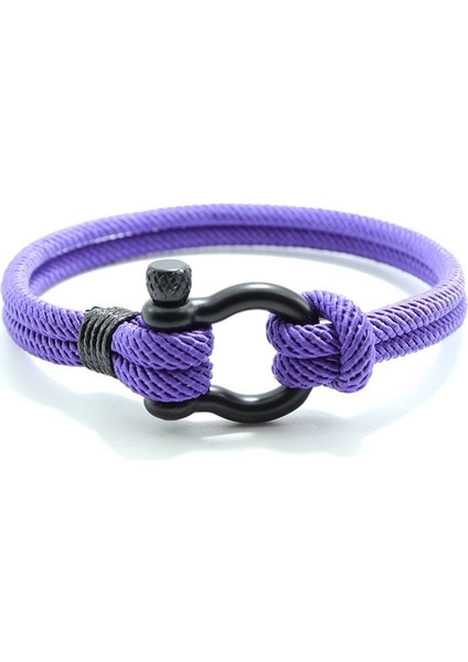 21CM Tarzı Mor Siyah Şık Adam Bilezik 4mm Şanslı Halat Braclet Homme Erkek Arkadaşı Için Aşk Hediyesi Açık Hayatta Kalma Brazalete Pulseira Masculina Takı (Yurt Dışından)
