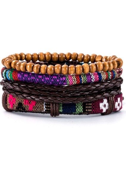 Ayarlanabilir Stil A22 3-Ets Vintage Çapa, Yaprak, Baykuş Bilezikler Erkekler Için Moda Siyah Deri Bileklik ve Bilezikler Çok Katmanlı Geniş Wrap Mücevherat (Yurt Dışından)