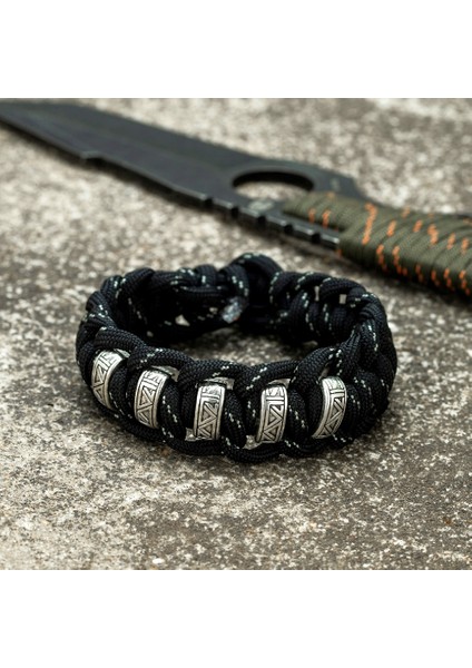 21CM Tarzı Siyah 2 Vintage Viking Runes Survival Bilezikler Erkekler cm Dikiş Renk Örgülü Paracord Halat Bileklik Kadınlar Iskandinav Lover Takı (Yurt Dışından)