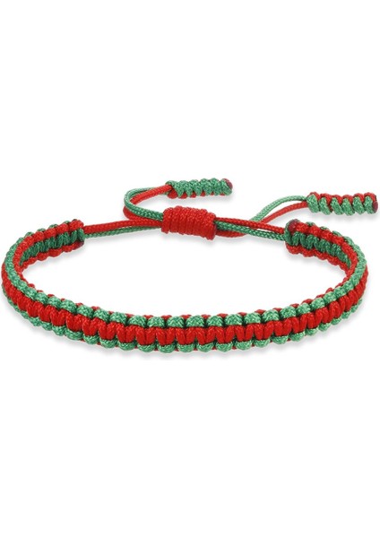 Kırmızı Yeşil Etnik Tibet Buda Dokuma Muska Renkli Bilezik ve Bilezik Kadın Erkek El Yapımı Halat Buda Charm Bilezik Arkadaş Hediye (Yurt Dışından)