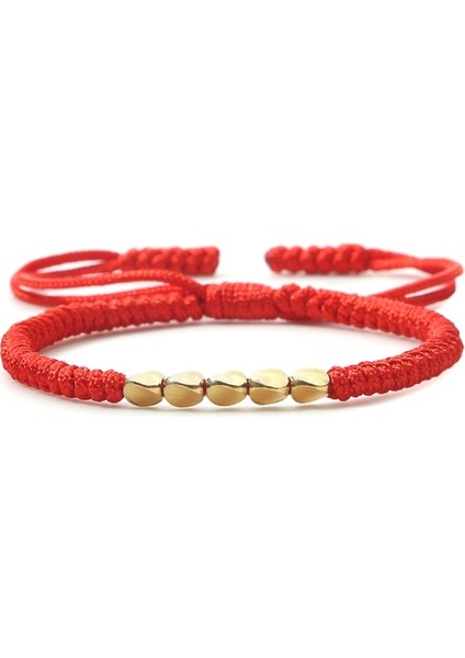 Kırmızı 10 Etnik Tibet Buda Dokuma Muska Renkli Bilezik ve Bilezik Kadın Erkek El Yapımı Halat Buda Charm Bilezik Arkadaş Hediye (Yurt Dışından)