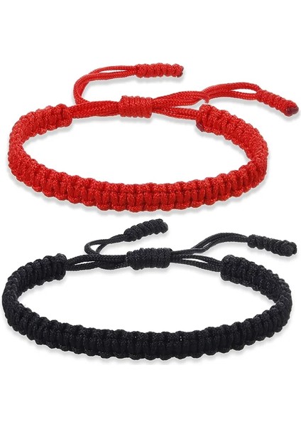 Kırmızı 10 Etnik Tibet Buda Dokuma Muska Renkli Bilezik ve Bilezik Kadın Erkek El Yapımı Halat Buda Charm Bilezik Arkadaş Hediye (Yurt Dışından)