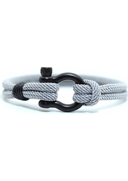 21CM Tarzı Gümüş Gri Siyah Şık Adam Bilezik 4mm Şanslı Halat Braclet Homme Erkek Arkadaşı Için Aşk Hediyesi Açık Hayatta Kalma Brazalete Pulseira Masculina Takı (Yurt Dışından)