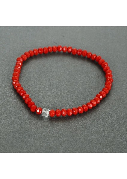 Porselen Kırmızı Şeffaf Miasol Renkli Yeni Geldi Stil Cam Kristal Boncuklu Halat Mesafe Bilezik Femme Kadınlar & Kızlar Için El Yapımı Wrap Bileklik (Yurt Dışından)